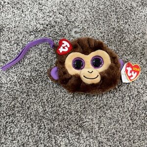 NWT TY Gear Beanie Boos COCONUT
Brown Monkey Wristlet Coin Purse with strap